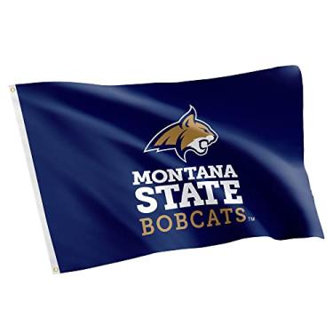 Imagem de Desert Cactus Montana State University Bobcats MSU Cats 100% poliéster interior exterior 3 pés x 5 pés bandeira (bandeira 3)