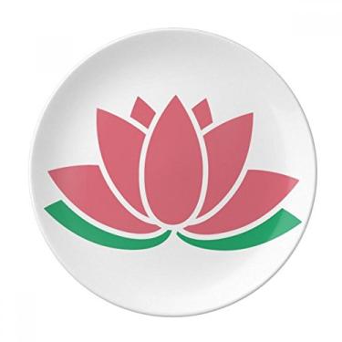 Imagem de Planta de flores, folha de lótus, placa decorativa de flor de lótus, salver, louça, louça de jantar