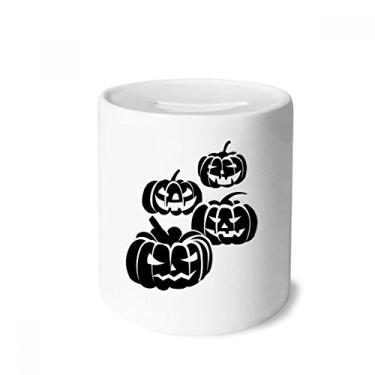 Imagem de DIYthinker Quatro abóboras de Halloween pretas caixa de dinheiro caixa de cerâmica porta-moedas presente de cofrinho
