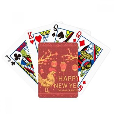 Imagem de DIYthinker Year of the Rooster Cartões de baralho de pôquer com símbolo do zodíaco chinês presente de mesa