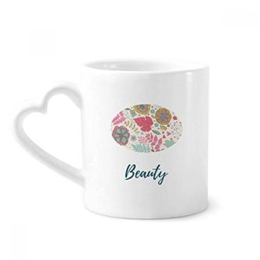 Imagem de Caneca de tinta de plantas com flores pintadas, caneca de cerâmica para café copo de coração de vidro