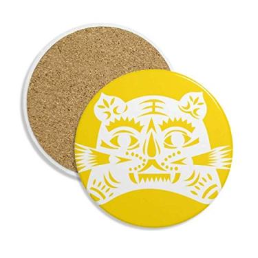 Imagem de Year Of Tiger Animal China Zodíaco Coaster Cup Caneca de mesa Proteção Absorvente Pedra