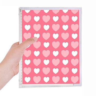 Imagem de Caderno diário de folhas soltas para dia dos namorados rosa e branco