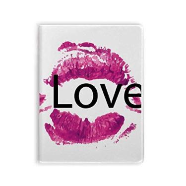 Imagem de Diário de capa macia para caderno de lábios rosa Amor Dia dos Namorados