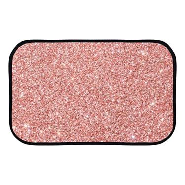 Imagem de DreamBay Tapetes de porta pequenos 23,6 x 15,7 polegadas ouro rosa vermelho glitter anti fadiga tapete de pé interior ao ar livre capacho de boas-vindas tapete de entrada antiderrapante
