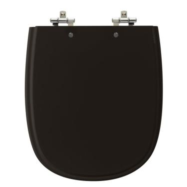 Imagem de Assento Sanitário Sabatini Preto Tampa para Vaso Icasa de Madeira Laqueada