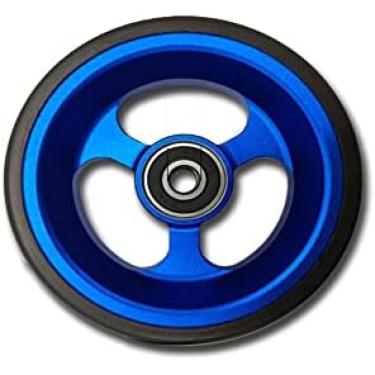 Imagem de 1 Roda Dianteira De Cadeira De Rodas De 4 Polegadas, Rodízio De Cadeira De Rodas, Aro De Alumínio, Substituição De Rodas Dianteiras De Cadeira De Rodas, Pneu Sólido Para Cadeira De Rodas,Azul,10cm