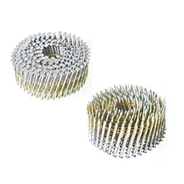 Imagem de Timunr 3600 Pregos de tapume 15 graus 5 cm x 0,092 polegadas bobina de fio agrupado bobina de arame totalmente redonda haste de anel galvanizado a quente