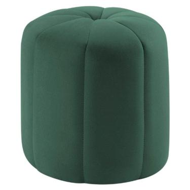 Imagem de Puff Petala Daf Móveis 42 Cm (altura) Em Madeira Eucalipto Revestida Espuma D28 Veludo Verde