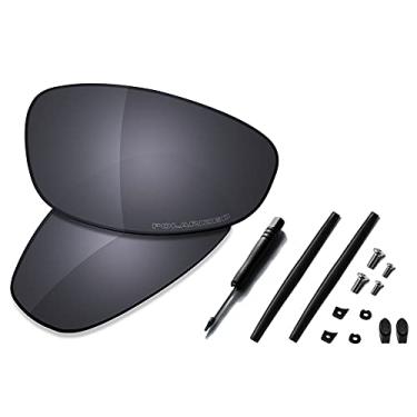 Imagem de SAUCER Lentes de reposição premium e kits de borracha para óculos de sol Oakley Juliet de alta definição - Escudo preto polarizado