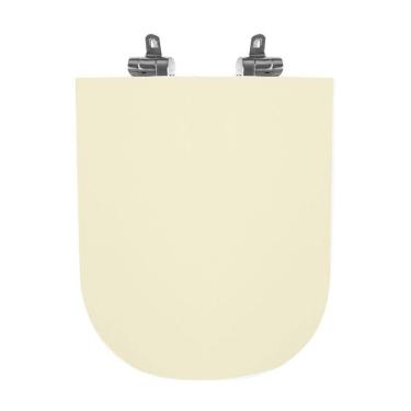 Imagem de Assento Sanitário Poliéster para Louça Quadra/unic/axis deca Slow Close Cromado Creme