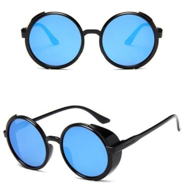 Imagem de Moda mercúrio lente redonda óculos de sol feminino masculino tons retro steampunk óculos de sol senhora vintage plástico lentes espelho, 6, um tamanho
