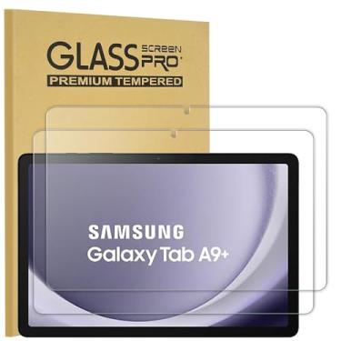 Imagem de Pacote com 2 protetores de tela de vidro temperado para tablet Samsung Galaxy Tab A9 Plus de 11 polegadas (2023), Galaxy Tab A9+ 5G 11 polegadas (SM-X210/X216/X218), 9H, HD transparente, sem bolhas,