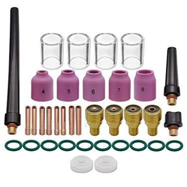 Imagem de Kit de bocal de alumina de copo TIG 36 peças para lentes de gás TIG #10 para tocha de solda PTA DB SR WP 9 20 TIG