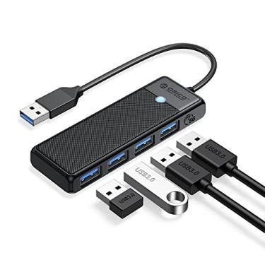 Imagem de ORICO Hub USB 3.0, hub USB de 4 portas, divisor USB ultrafino para laptop para MacBook, Mac Pro, iMac, Surface Pro, XPS, PS5, PC, Flash Drive, HDD móvel (preto/0,2 m)