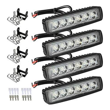 Imagem de Barra de luz LED de 15 cm, 4 peças, 72 W, 6500 K, super brilhante, à prova d'água, barco, deck marítimo/neblina off-road, SUV, ATV, 4WD, carro, caminhão, carrinho de golfe IP67