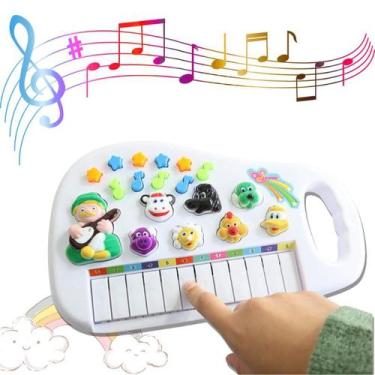 Imagem de Piano Musical Infantil Teclado Eletrônico Emite Sons Luzes Das Teclas