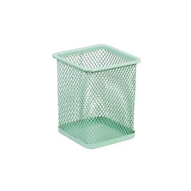 Imagem de Porta Lápis e Caneta Aramado Quadrado BRW Verde Pastel