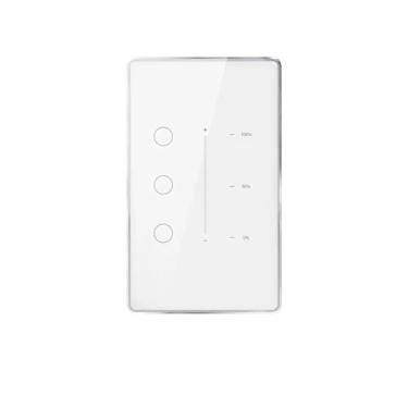 Imagem de Zemismart Zigbee US Dimmer Interruptor de luz 3 Gang com interruptor neutro Alexa Google Home Tuya Smart Life App Control(branco)