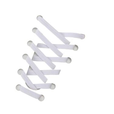 Imagem de Elastic No Tie Shoe Laces Anchors Flat Shoelace Lock Clip for Adults and Kids Tieless Shoelaces for Sneakers(White)