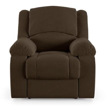 Imagem de Poltrona Do Papai Reclinável Sala De Cinema Barcelona Elétrica Touch Massagem Usb Veludo Marrom