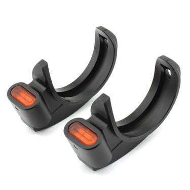 Imagem de FINMOKAL Garfo dianteiro de motocicleta Amortecedor LED seta luzes indicadores 49-51 mm Apto para Harley Dyna Street Bob Softail (amarelo)