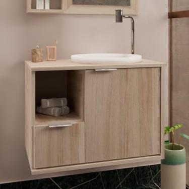 Imagem de Gabinete Toucador Para Banheiro Desigual Cuba Inclusa 77,6cm Maple