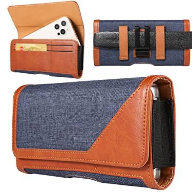 Imagem de Coldres de nylon para cinto masculinos compatíveis com iPhone 15 Pro Max/Galaxy A14 A15 A24 A34 A54 Note 20 10+ / Pixel 8 7 6 Pro/Motorola Edge Edge+ / OnePlus 12 11 / Nokia G310 G100 C110 (azul)