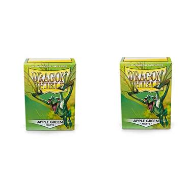 Imagem de 2 Packs Dragon Shield Matte Apple Green Standard Size 100 ct Card Sleeves Value Bundle!