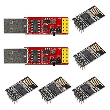 Imagem de Wishiot Programador adaptador USB Esp8266 Esp-01 + 5 peças ESP8266 ESP-01S Módulo WiFi Transceptor serial sem fio de 4 MB