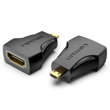 Imagem de Adaptador Plug Micro Hdmi Para Hdmi Fêmea 1080p Banhado Ouro - VENTION