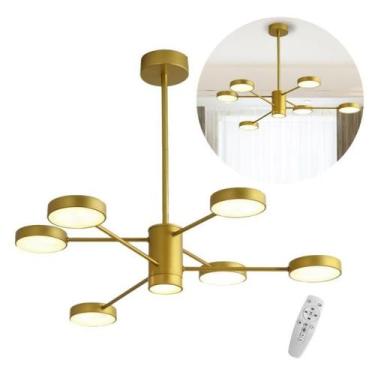 Imagem de Lustre Led Nórdico Galáxia 6 Hastes Luminária Pendente Teto Sala Moder