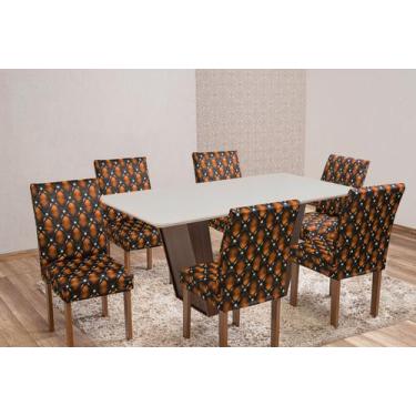 Imagem de Kit Capa de Cadeira Estampada Sala de Jantar 6 Unidades 100% poliester