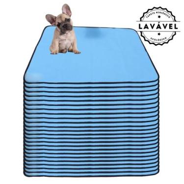 Imagem de Kit com 24 Fraldas de Câes p/Chão 100x70 Azul 200 Lavagens - Alta Abso