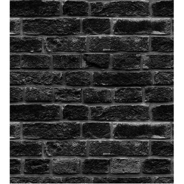 Imagem de Papel De Parede Adesivo Tijolo Preto em Detalhes Cinza 2,50 Metros  Qu