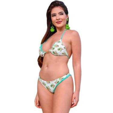 Imagem de Biquíni Cortininha com Calcinha Empina Bumbum Flamingos - Penelope Joy