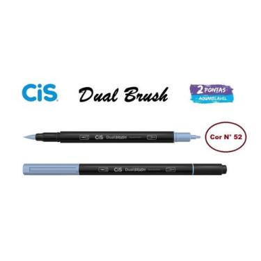 Imagem de Caneta Pincel Cis Dual Brush Pen Aquarelável 52 Azul Celeste