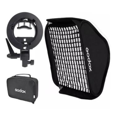 Imagem de Kit Softbox Dobravel 60x60cm + Suporte + Disufor + Bolsa - godox