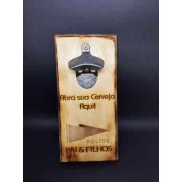 Imagem de Abridor de Garrafa de Parede Rústico com Imã Personalizado - Traço Art