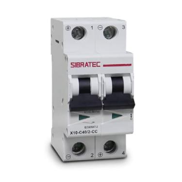 Imagem de Disjuntor Mini DIN Fotovoltaico 800Vcc | Bipolar X10 40A | Ruptura 10Ka