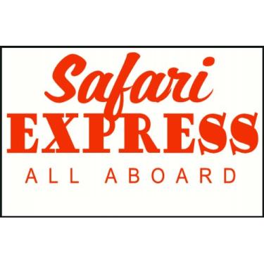 Imagem de Wall Decor Plus More Adesivo de parede Safari Express All Aboard para quarto de criança 23W x 30H - laranja