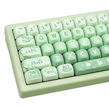Imagem de COOMICKEY Teclas PBT Perfil MOA, conjunto de teclas fofas, 133 teclas de sublimação de tinta com extrator de chave para teclado mecânico Cherry Gateron MX Switches (desenho animado)