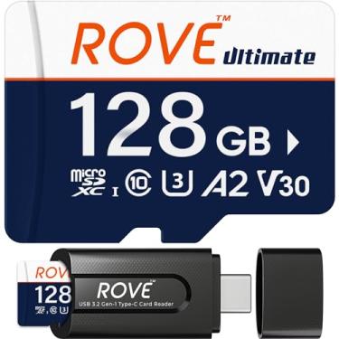 Imagem de ROVE Cartão micro SD microSDXC de 128 GB com leitor de cartão USB 3.2 tipo C 170 MB/s C10, U3, V30, 4K, A2 para Dash Cam, smartphones Android, tablets, jogos