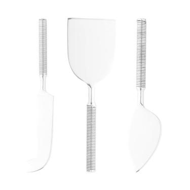 Imagem de Conjunto 3 Facas Para Queijo De Aço Inox Cabo Espiral Wolff