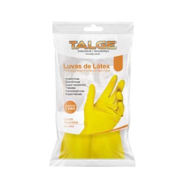 Imagem de Luva De Látex Antiderrapante Para Limpeza - Talge, P, Amarelo