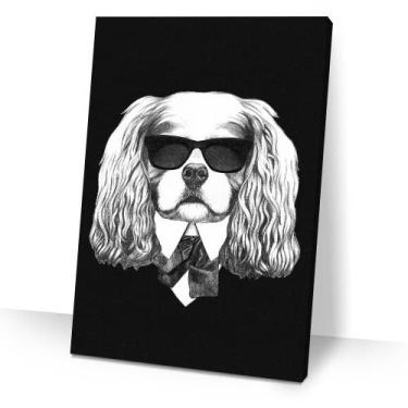Imagem de Quadro Cavalier King Charles Spaniel Da Máfia 40x60 Canvas - IQuadros
