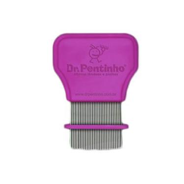 Imagem de Dr Pentinho Pente Fino De Aço Para Piolhos Com Limpador, Rosa, Unissex