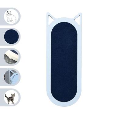 Imagem de Arranhador Gato Piso Parede modelo Frajola Grande - Branco - Azul - Ma