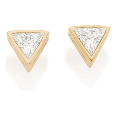 Imagem de Brinco Solitário No Formato Triângulo, Com 526267 - Rommanel, Branco, 