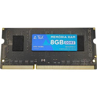 Imagem de Memória Ram Para Notebook 8GB DDR3 1600MHZ Aitek - ARA-1608N